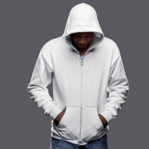 Premium Unisex Heavyweight Zip Hoodie - Black & White