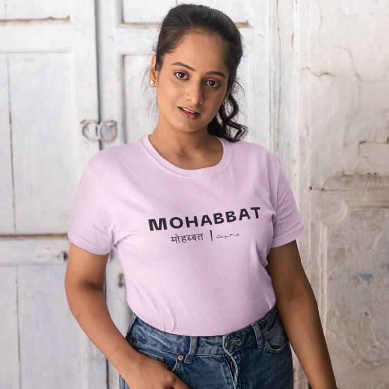 Mohabbat Women T Shirt Light Pink