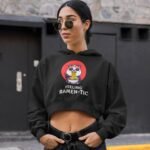 Feeling Ramentic Black Crop Hoodie