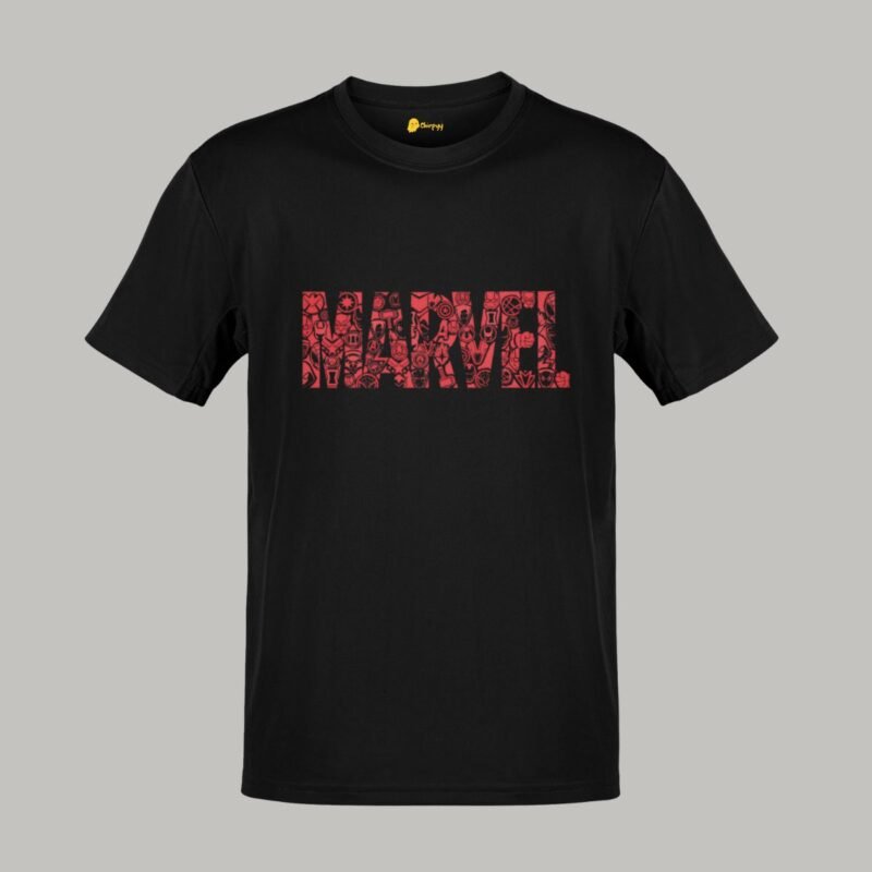 Marvel Negative Space Logo - Round Neck Men T-shirt