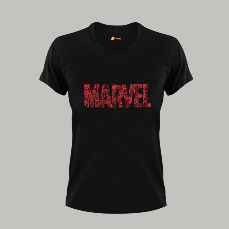 Marvel Negative Space Design - Round Neck Women T-shirt