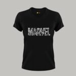 Marvel Negative Space Design - Round Neck Women T-shirt Marvel Negative Space Design - Round Neck Women T-shirt