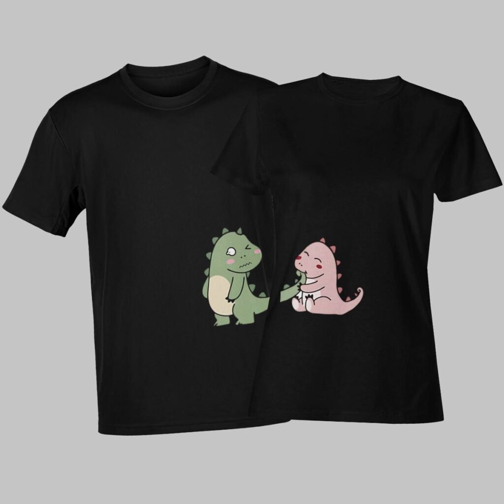 Cute Dinosaurs – Couple T-shirt
