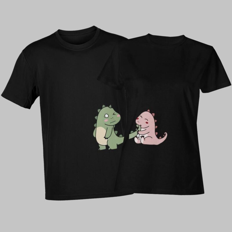 Cute Dinosaurs – Couple T-shirt